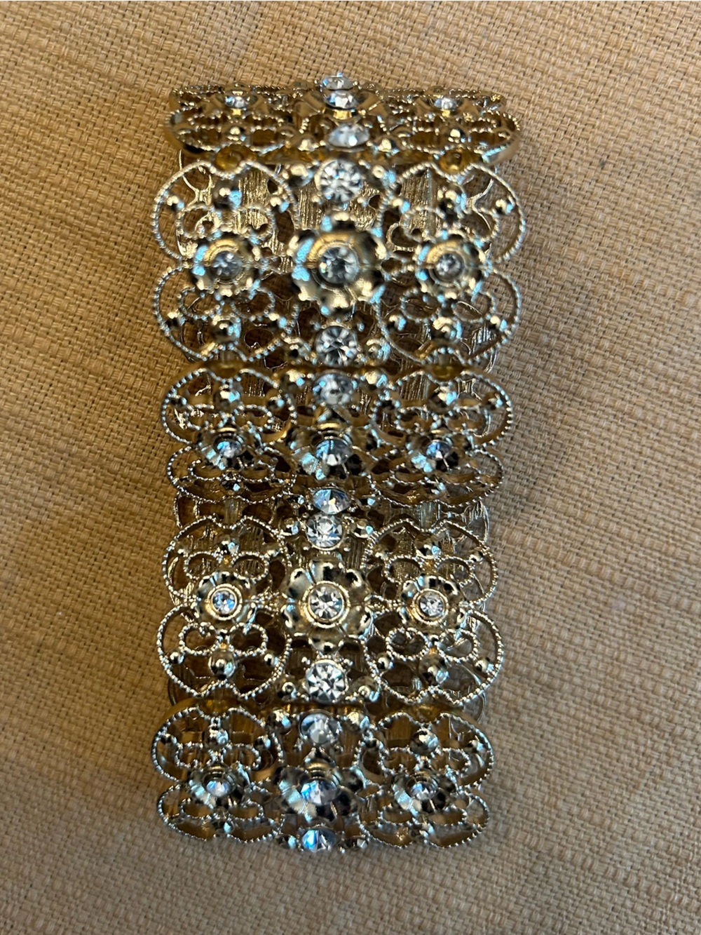 Rhinestone Filigree Extendable Bracelet